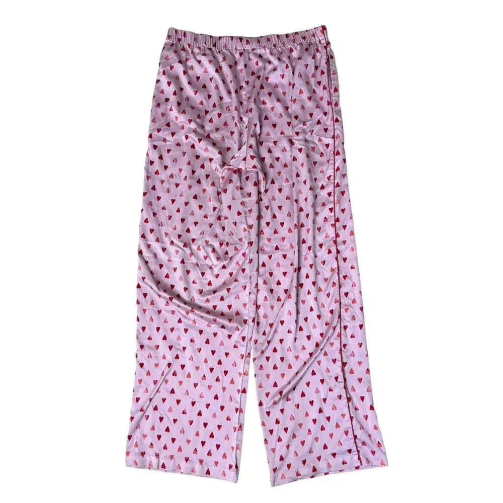 VICTORIA’S SECRET Silky Satin Red Hot Hearts Pajamas Matching Set Bundle Size M - Picture 8 of 9